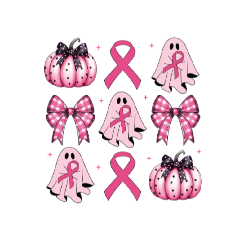 Coquette Breast Cancer Ghost Pumpkin Main Image